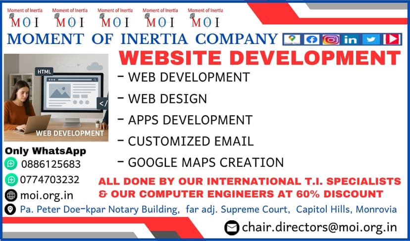 Moment of Inertia Web Development Business Card